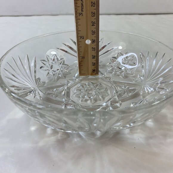 Anchor Hocking Crystal Candy Dish Lid Textured Starburst Design Decor Vintage - Picture 10 of 10